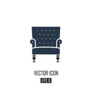 Armchair vector icon isolated on white