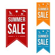 Summer sale banner design set