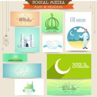 Eid Mubarak celebration social media ads or headers N8