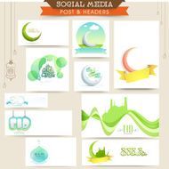 Eid Mubarak celebration social media ads or headers N9