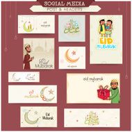 Social media ads or banners for Eid Mubarak celebration N2