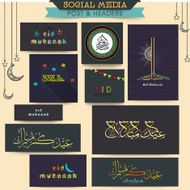 Eid Mubarak celebration social media ads or headers N10