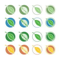 Vector natural symbols with leaf