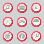 SEO Internet Sign Red Vector Button Icon Design Set 10