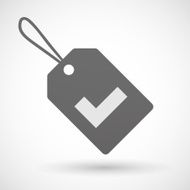 Shopping label icon with a check mark