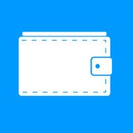 Wallet with cash simple icon on white background Vector illustration
