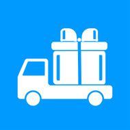 truck with a gift vector icon
