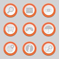 SEO Internet Sign Orange Vector Button Icon Design Set 10