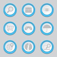 SEO Internet Sign Blue Vector Button Icon Design Set 10
