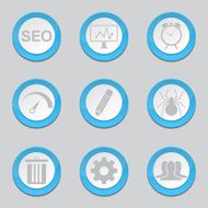 SEO Internet Sign Blue Vector Button Icon Design Set 8