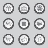 Shopping Sign Black Vector Button Icon Design Set 2