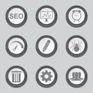 SEO Internet Sign Black Vector Button Icon Design Set 8