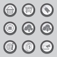 SEO Internet Sign Black Vector Button Icon Design Set 7