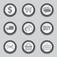 Shopping Sign Black Vector Button Icon Design Set