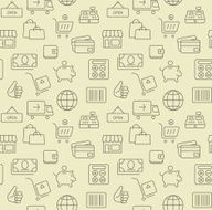 Shopping icons seamless background pattern