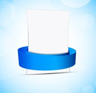 Abstract banner with blue ribbon