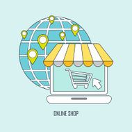 online shop ideas in thin line style