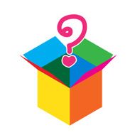 Colorful empty opened cardboard box N2