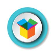Colorful empty opened cardboard box N3