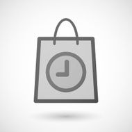 Shopping bag icon with a clock