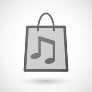 Shopping bag icon with a musical note