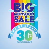 Monsoon offer and sale banner or poster N4