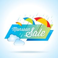 Monsoon offer and sale banner or poster N12