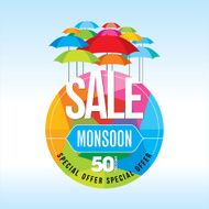 Monsoon offer and sale banner or poster N15
