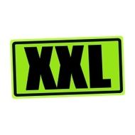 XXL black stamp text on green