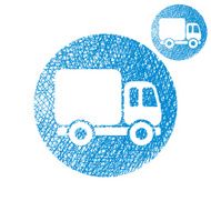 Delivery car small truck vector simple icon isolated