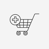 web shopping cart line icon N12