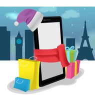 Smartphone Mobile Shoping Buy Sale Vector N2