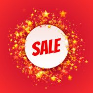 Rounded banner with Sale label Vector illustration