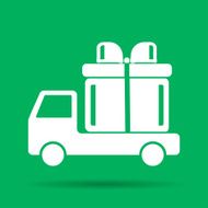 truck with a gift vector icon N2