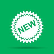 Flat New label icon vector illustration N2