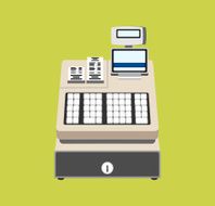 Cash register vector flat illustration