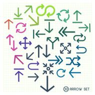 colorful trendy flat design arrows set