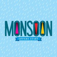 Monsoon offer and sale banner flyer or poster
