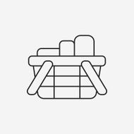 shopping basket line icon N12