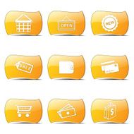 Shopping Sign Yellow Vector ButtonIcon Design Set 2