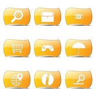 SEO Internet Sign Yellow Vector ButtonIcon Design Set 10
