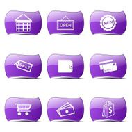 Shopping Sign Violet Vector Button Icon Design Set 2 N2
