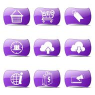 SEO Internet Sign Violet Vector Button Icon Design Set 7 N2