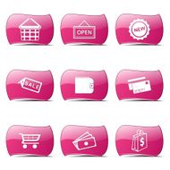 Shopping Sign Pink Vector Button Icon Design Set 2 N2