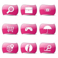SEO Internet Sign Pink Vector Button Icon Design Set 10 N2