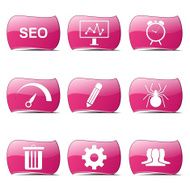 SEO Internet Sign Pink Vector Button Icon Design Set 8 N2