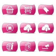 SEO Internet Sign Pink Vector Button Icon Design Set 7 N2