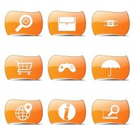 SEO Internet Sign Orange Vector ButtonIcon Design Set 10