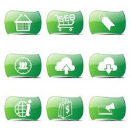 SEO Internet Sign Green Vector Button Icon Design Set 7 N2