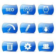 SEO Internet Sign Blue Vector Button Icon Design Set 8 N2
